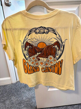 Recycle Threads Grand Canyon Crop Top Tee Yellow
